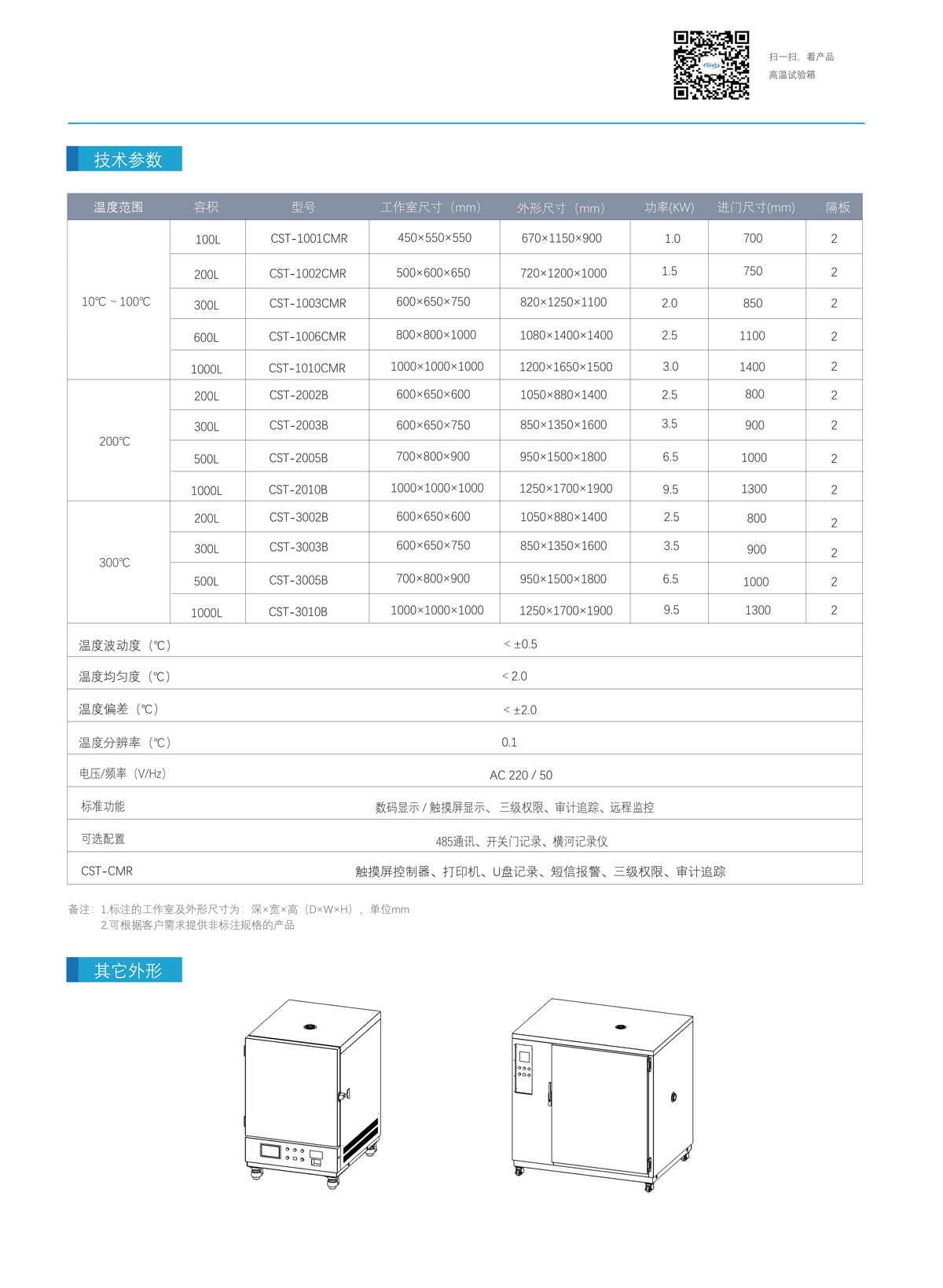 高溫試驗箱技術參數(shù)